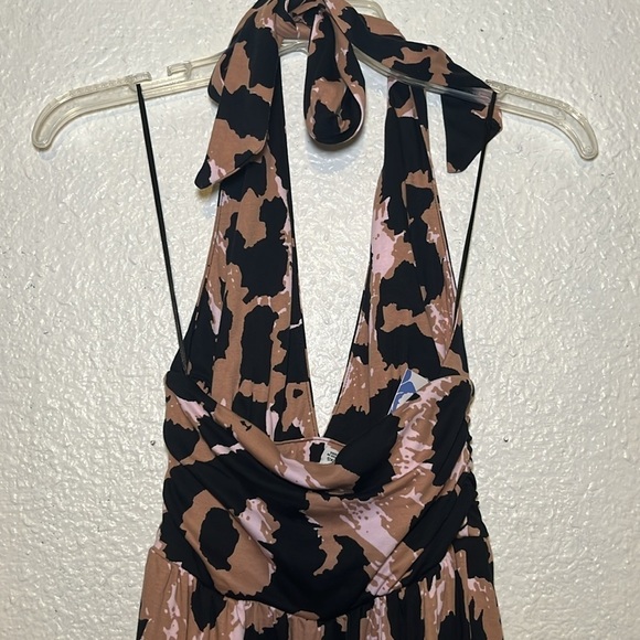 NWT Diane Von Furstenberg pink, black and brown long romper size XXS - Picture 6 of 11